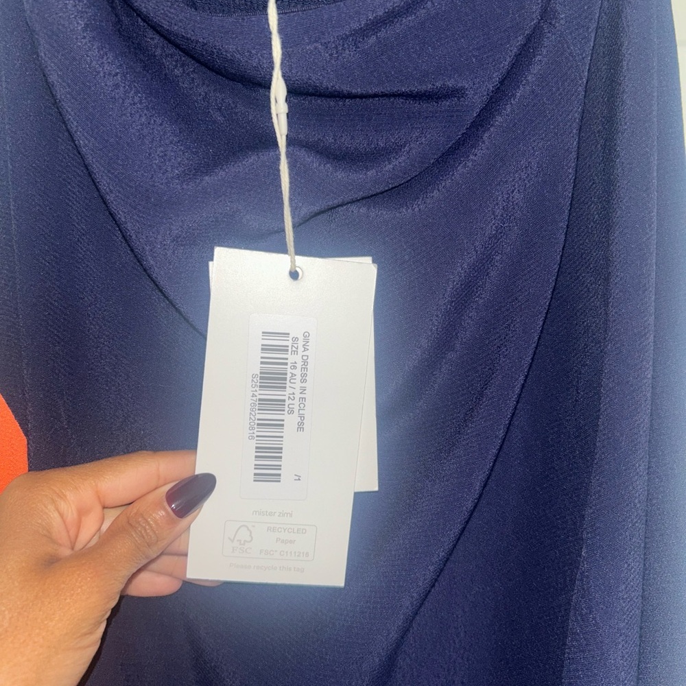 💰 SOLD 💰Mister Zimi - Elegant Colorblock strapless Maxi dress- Geometric - Picture 7 of 7